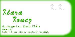 klara koncz business card